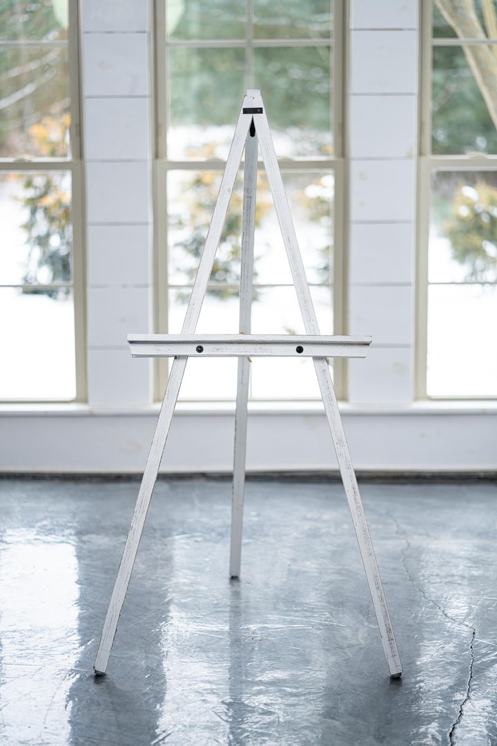 Wooden Floor Easel with Adjustable Shelf - Wedding Sign Display