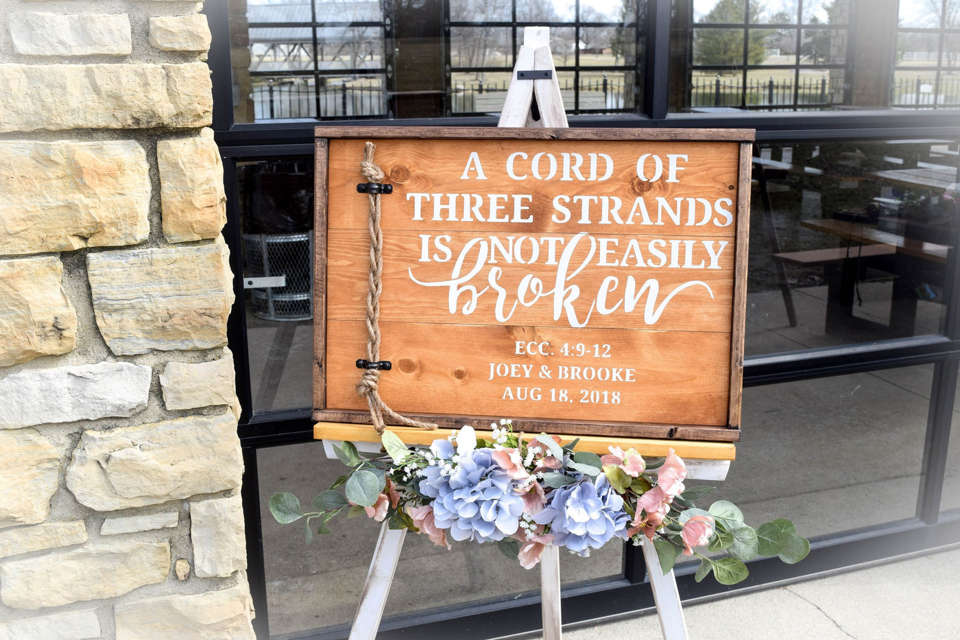 A Cord Of Three Strands is Not Easily Broken Sign with Borders