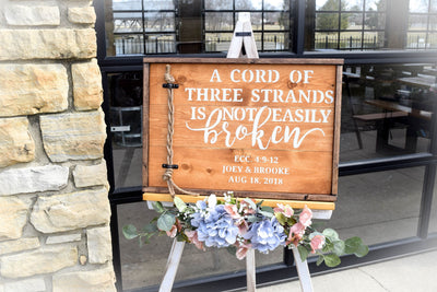 A Cord Of Three Strands is Not Easily Broken Sign with Borders